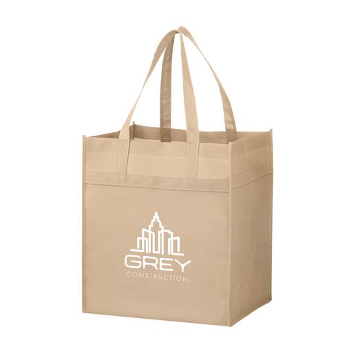 Custom Printed Heavy Duty Non-Woven Grocery Tote Bag w/Insert (13"x10"x15") - Screen Print - Y2KH131015-SP